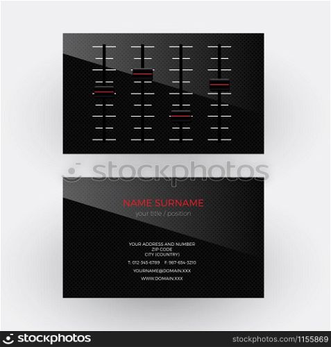 Vector abstract black mixer. Musician and singer business card