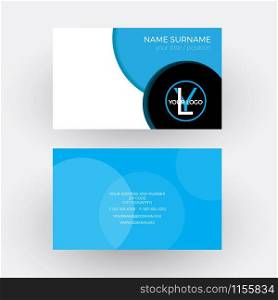 Vector abstract blue background with circle. Business card