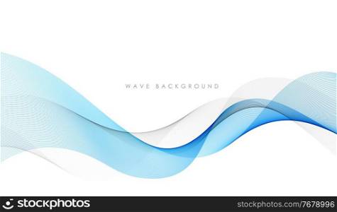Vector abstract blue colorful flowing wave lines isolated on white background. Transparent design element for technology, science, healthy modern concept. Blue wavy lines. Vector abstract colorful flowing wave lines isolated on white background. Design element for technology, science, modern concept.