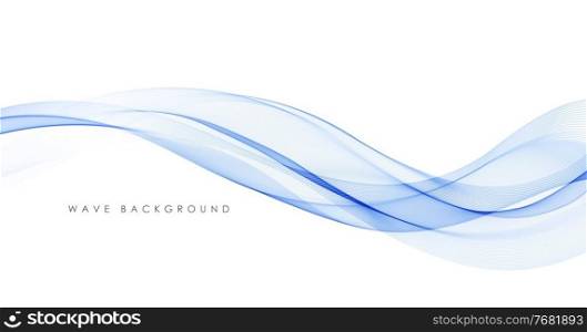 Vector abstract blue colorful flowing wave lines isolated on white background. Transparent design element for technology, science, healthy modern concept.
