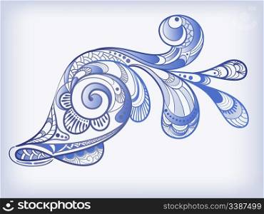 vector abstract blue fish, gradient mesh