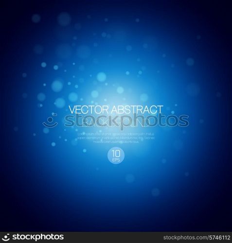 Vector abstract blue glowing bokeh background EPS10. Vector glowing bokeh background