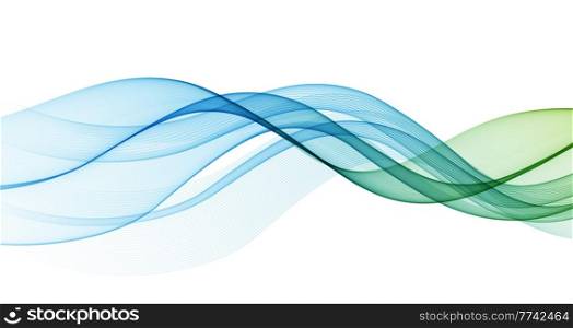Vector abstract blue green flowing wave lines background. Design element for presentation, cover, website template. Blend blue lines. Vector abstract flowing wave lines background. Design element for presentation. website template