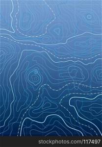 vector abstract blue map with wavy lines