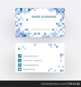 Vector Abstract Blue Squares Business card