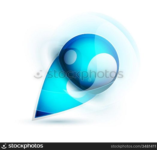 Vector abstract blue water sphere icon