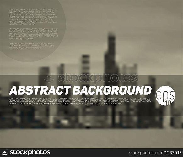 Vector abstract blurred city background with place for your text - brown version