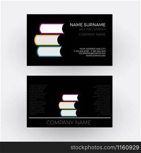 Vector Abstract book, concept of writer and bookstore. Business card