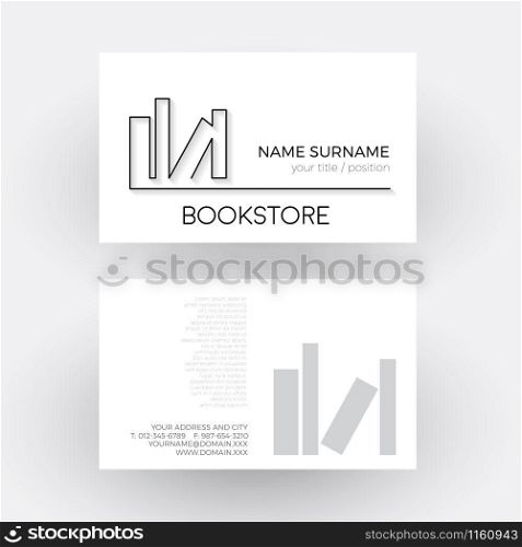 Vector Abstract book, concept of writer and bookstore. Business card