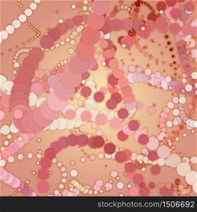 Vector abstract chains of colorful circles with soft shadow. Abstract background. Paper cut pieces. Tentacles.