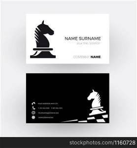 Vector Abstract Chess with horse background. Business card