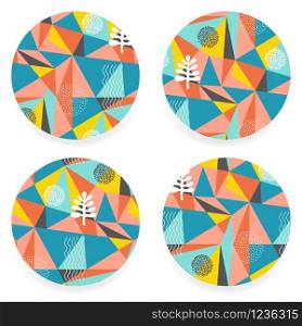 Vector Abstract Circle Patterns. Geometric Creative Background