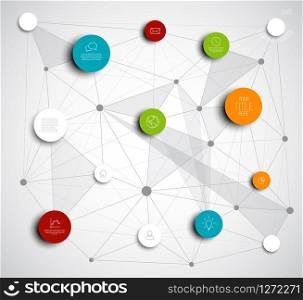 Vector abstract circles illustration / infographic network template with place for your content