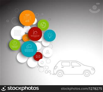 Vector abstract circles pollution illustration / infographic template with place for your content