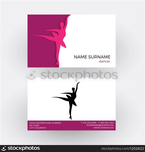 Vector abstract classic dancer. Business card