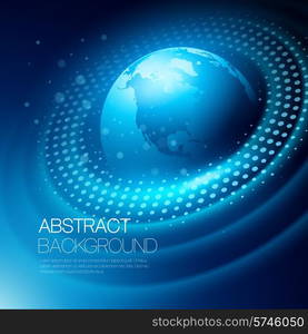 Vector abstract color background with glowing space orbit. Vector background with glowing space orbit