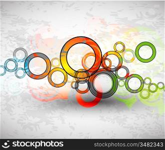 Vector abstract color grunge circles background