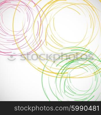 Vector abstract color line and circle background.. Vector abstract color line and circle background