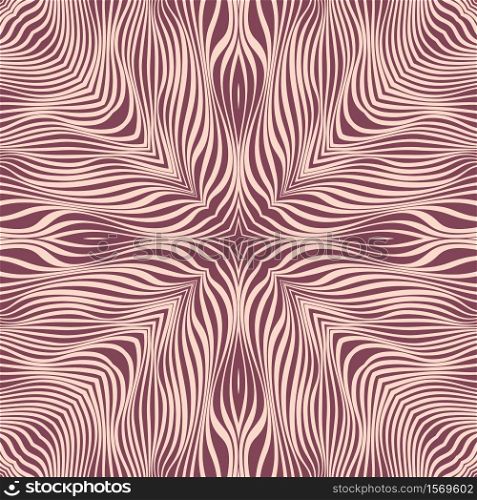 Vector abstract color lines pattern. Waves background with distortion effect. Optical illusion.. Vector abstract color lines pattern