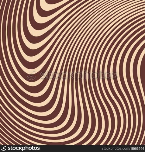 Vector abstract color lines pattern. Waves background with distortion effect. Optical illusion. Vector abstract waves lines background