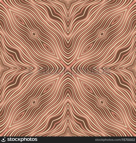 Vector abstract color lines pattern. Waves background with distortion effect. Optical illusion.. Abstract vintage ornamental patch seamless pattern