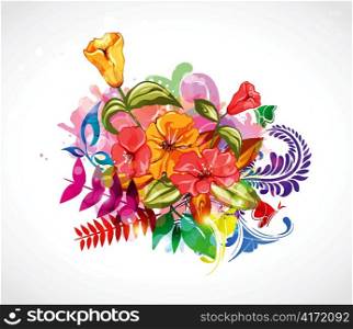 vector abstract colorful floral background