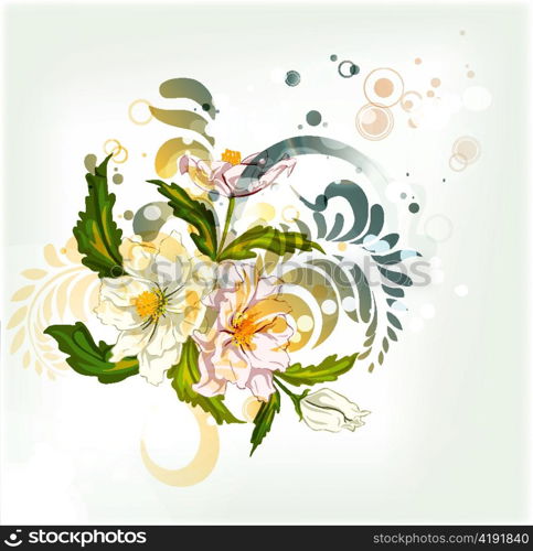 vector abstract colorful floral background