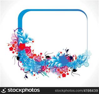 vector abstract colorful floral frame