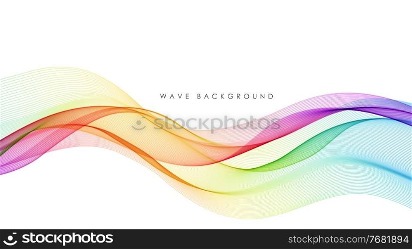 Vector abstract colorful flowing wave lines isolated on white background. Transparent design element for technology, science, music or modern concept.. Vector abstract colorful flowing wave lines isolated on white background. Design element for technology, science, music or modern concept.