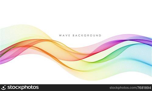 Vector abstract colorful flowing wave lines isolated on white background. Transparent design element for technology, science, music or modern concept.. Vector abstract colorful flowing wave lines isolated on white background. Design element for technology, science, music or modern concept.