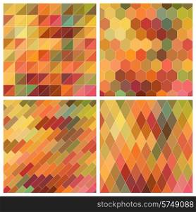Vector Abstract Colorful Geometric Background Set