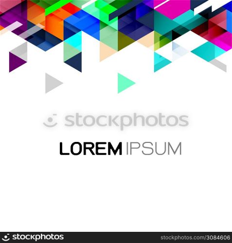 Vector abstract colorful gradient and modern overlapping geometric template on white background and space for text on below position.
