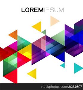 Vector abstract colorful gradient and modern overlapping geometric template on white background and space for text.