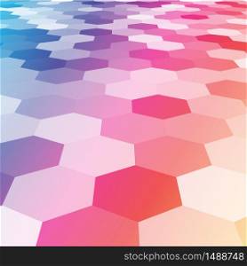 Vector abstract colorful hexagonal floor 3d background.. Vector abstract colorful hexagonal floor 3d background