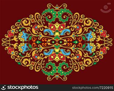 Vector abstract colorful nature decorative ethnic ornamental illustration.. Vector abstract colorful nature decorative ethnic illustration.