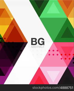 Vector abstract colorful triangle repetition. Vector template background for workflow layout, diagram, number options or web design