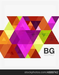 Vector abstract colorful triangle repetition. Vector template background for workflow layout, diagram, number options or web design