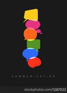 Vector abstract Communication concept illustration - dark vertical communication version. Vector abstract Communication concept illustration