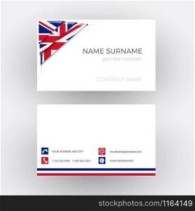 Vector Abstract Corner with British flag. Business card