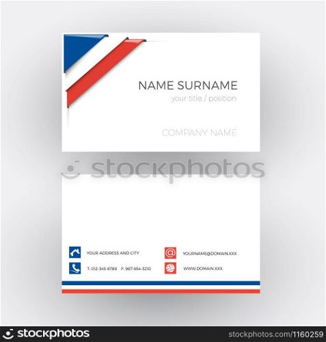 Vector Abstract Corner with French flag. Business card