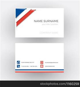Vector Abstract Corner with French flag. Business card