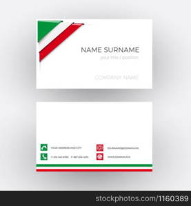 Vector Abstract Corner with Italian and Mexican flag. Business card