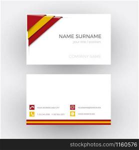 Vector Abstract Corner with Spanish flag. Business card