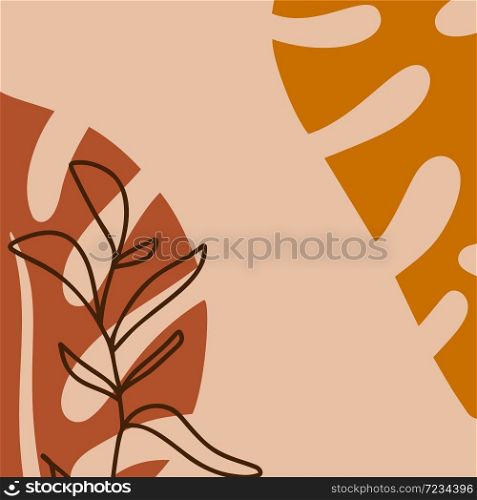 vector abstract creative leaves background in minimal trendy style in portrait with copy space for text. Design templates for social media stories. Simple and stylish.. vector abstract creative leaves background in minimal trendy style in portrait with copy space for text. Design templates for social media stories. Simple and stylish