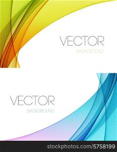 Vector Abstract curved lines background. Template brochure design. Abstract curved lines background. Template brochure design