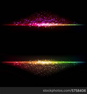 Vector Abstract dark background with color light frame. Abstract dark background with color light frame