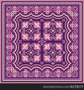 Vector abstract decorative ethnic ornamental illustration. Color floral napkin