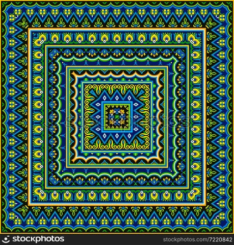Vector abstract decorative ethnic ornamental illustration. Color napkin. Vector abstract decorative ethnic ornamental illustration