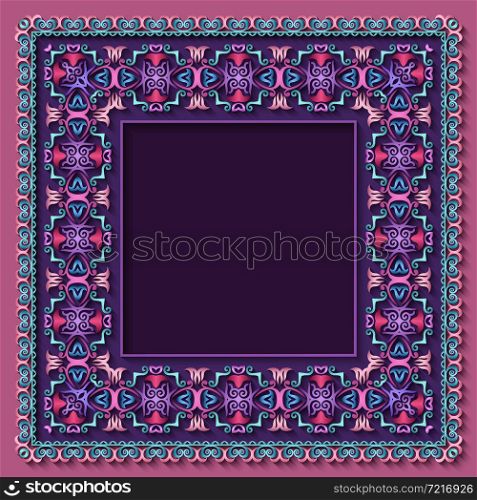Vector abstract decorative ethnic ornamental illustration. Colorful border. Vector abstract decorative ethnic ornamental illustration.