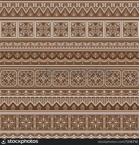Vector abstract decorative ethnic ornamental illustration. Monochrome seamless pattern. Vector abstract decorative ethnic ornamental illustration.
